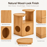 Maison pour animaux de compagnie et table d'appoint en chêne rouge, moderne, minimaliste, écologique, pour chats et chiens, table d'angle multifonctionnelle durable