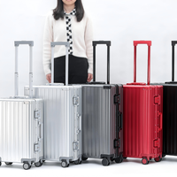 Nouvelle conception, logos personnalisables, valise en aluminium de 24 pouces, bagages à la mode, silencieux, étanche, serrure TSA, roues silencieuses, voyage