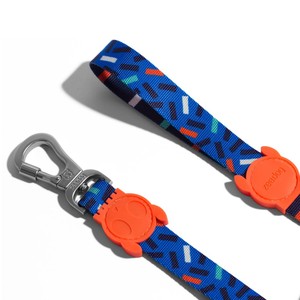 Correa para Perro Ajustable con Patrón Azul y Herrajes Naranjas para Paseos, Marca Atlanta - Product Image 2