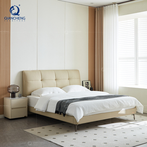 Оптовая продажа, профессиональная итальянская кожаная кровать с деревянным каркасом для современной роскошной мебели для спальни в Дубае - Product Image 4