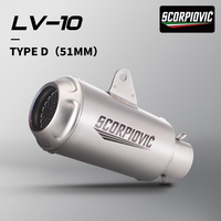 Knalpot Universal 51mm LV10 Slip-on Modifikasi Motor untuk R25 MT15 R3 MT-09 675SR ER6N PCX150 NC750
