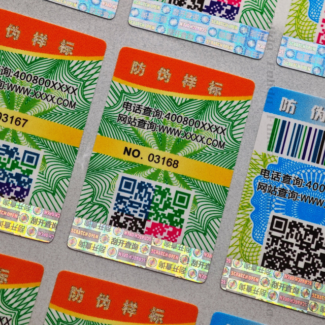 Custom Holographic VOID Vinyl QR Code Label Durable Scratch Serial Number Sticker for Laptop Security Glitter Sheet Printing