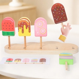 Jouets en bois d'imitation : Jeu de tri sucettes, glaces et bâtonnets de glace, jeu de logique, jeu de rôle parent-enfant, cadeau interactif <span class=keywords><strong>pour</strong></span> enfants - Product Image 3