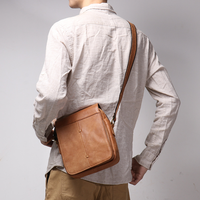 Sac bandoulière vintage en cuir Crazy Horse, sac à bandoulière en cuir véritable pour homme, sac messager antivol