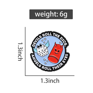 Diavoli Dnd angeli spille in smalto dadi gioco citazioni spille risvolto gioielli regalo per amici da tavolo - Product Image 6