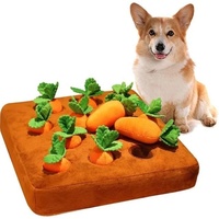 Jouet à mâcher interactif et écologique pour chien, en peluche, avec design Ferme de Carottes, 12 carottes de dessin animé, sans rembourrage