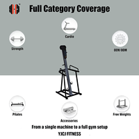 Machine d'escalade verticale avec rail de guidage vertical, plateforme pour les pieds, mains courantes latérales, base renforcée en fer, équipement de gym commercial