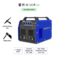 Soudeuse TIG Riland TIG 200PACDC/250PACDC monophasée 220V en acier inoxydable, nouvelle, 200/250A, numérique, IGBT, protection IP21S, prise européenne 1