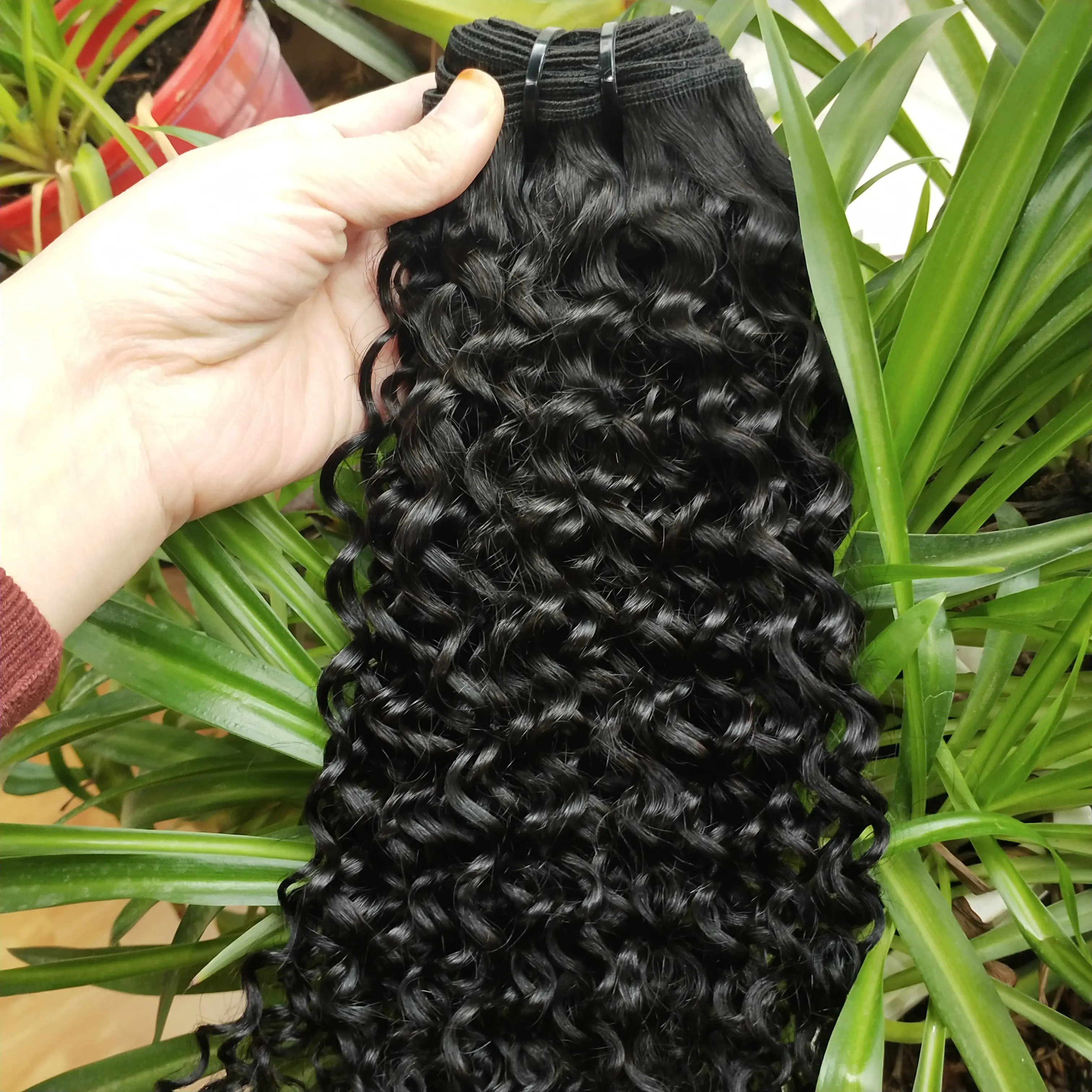 Feibinヘア格安価格バージンストレート100% 人毛織りバンドル、キンキーカールペルーのヘアエクステンション