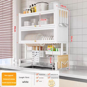 Giá lưu trữ Bộ đồ ăn gia đình đa chức năng với cửa tủ và Tủ lưu trữ chống bụi trong suốt - Product Image 6