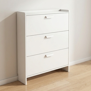 Étagère à <span class=keywords><strong>chaussures</strong></span> en bois moderne minimaliste à rabat, entrée de maison, 17/24 cm, mince, armoire à <span class=keywords><strong>chaussures</strong></span> de couloir, blanc, grande capacité - Product Image 1