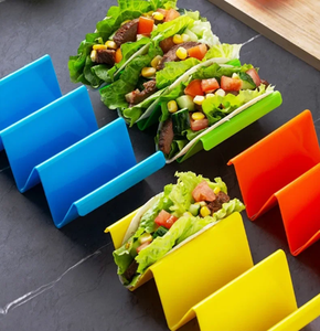 Ensemble de 6 supports à tacos colorés ondulés, pouvant contenir 3 ou 2 tacos, plateau à tortillas, support à rouleaux, support à tacos, plateau à tacos - Product Image 5