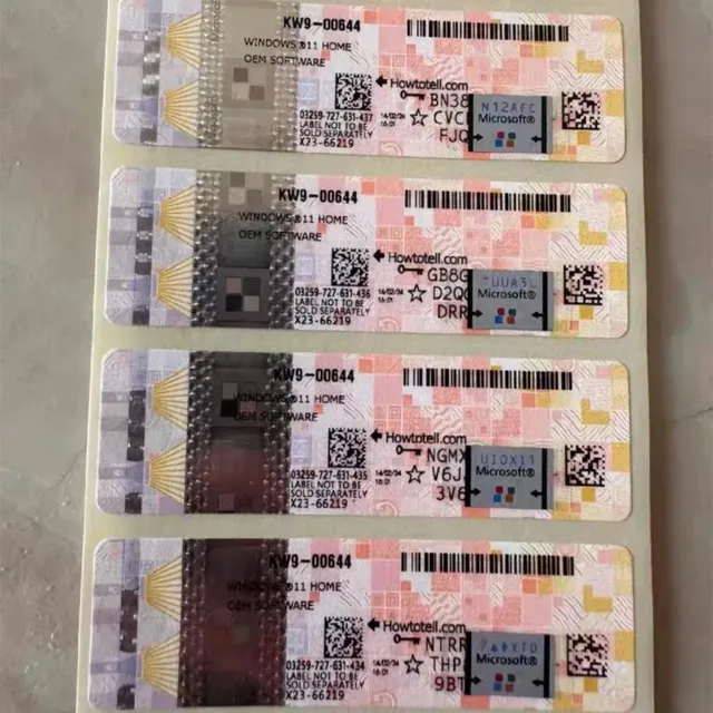 For 11 Home Sticker COA with OEM Key Genuine License Global Online Activation 6 Months Warranty in Stock Operating System