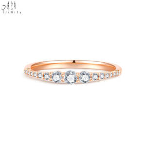 Anillo de Diseño Exclusivo, Joyería Fina, Oro Rosa Sólido de 18K, Anillo de Diamantes Naturales Reales, Conjunto de Joyería, Anillo Apilable para Mujer - Product Image 1