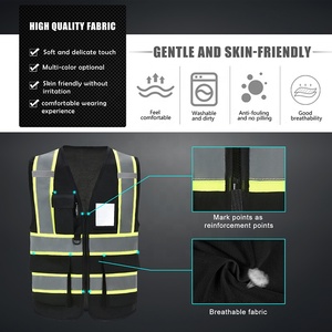 Gilet de sécurité réfléchissant haute visibilité pour femmes et hommes, fermeture éclair sur le devant, conforme aux normes ANSI/<span class=keywords><strong>ISEA</strong></span> - Product Image 6
