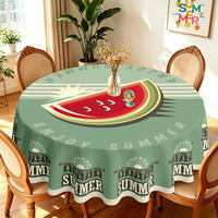 Nappe Imprimée Pastèque « Bonjour l'Été » en Polyester Imperméable – Idéale pour Décoration de Fête Estivale – Prix Usine – Offre Spéciale