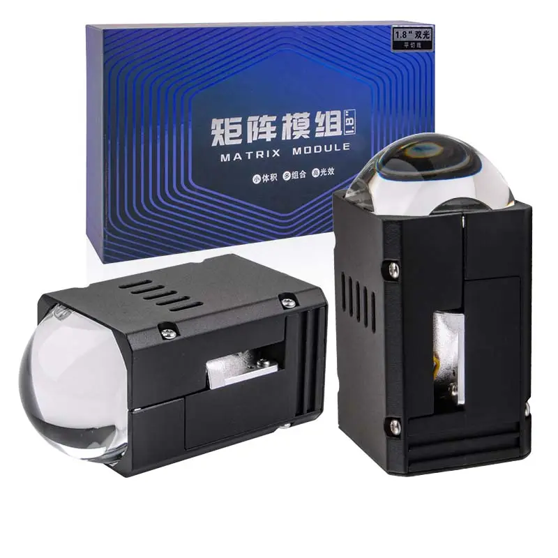 Mini lente de proyector de alta potencia de 210W, módulo de lente de matriz Bi LED, luz antiniebla láser LED, lente de Faro de 1,8 pulgadas