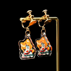 Vograce 레이저 컷 사용자 정의 패션 수지 아크릴 귀 스터드 귀걸이 - Product Image 4