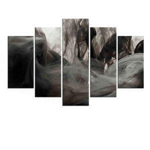 Gray Smoke <b>Canvas</b> Art: Modern <b>Wall</b> Decor, Printed <b>Canvas</b> Artwork,SET OF 5 MIX <b>CANVAS</b> - Product Image 2