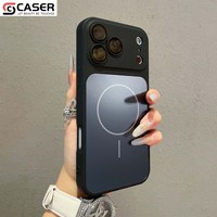 Étui de téléphone magnétique mat couleur unie avec protection d'objectif intégrée, couverture complète de l'appareil photo, coque arrière antichoc pour iPhone 11-18