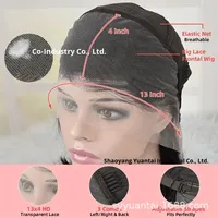 Prix d'usine Perruque synthétique Lace Front 13*4 couleur naturelle 28 pouces, ondulations lâches, semi-tissée, réaliste et volumineuse