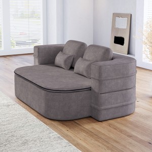 <b>2</b>-in-<b>1</b> Foldable Convertible Sponge <b>Sofa</b> Bed <b>Set</b> Modern Corner Design Chenille Cover Durable Modular Eco-Friendly Apartment Hotel - Product Image 3