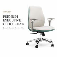 Fauteuil de bureau ergonomique moderne MINGSEAT à dossier mi-haut en cuir PU, pivotant, hauteur réglable, siège rembourré, design confortable