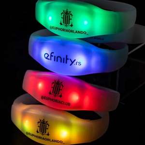 Bracelet LED Lumineux DMX RF pour Événements, Contrôlé <span class=keywords><strong>à</strong></span> Distance, Ultra Lumineux, 100 LED Activées par Son, Effet Charme - Product Image 1