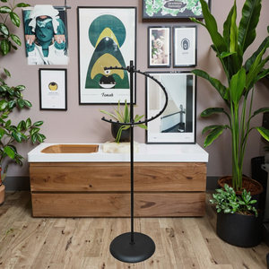 Estante de ropa cromado respetuoso con el medio ambiente moderno y elegante, soporte de Metal en espiral de <span class=keywords><strong>29</strong></span> bolas, estante de exhibición de ropa de acero de hierro giratorio para tienda - Product Image 2