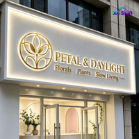 Enseigne commerciale LED rétroéclairée en acier inoxydable avec surface en acrylique, rainure de guidage lumineux, transformateur et prise pour maison, bureau, bar, bâtiments, mariage