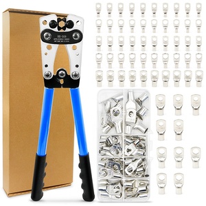 HX-50B AWG10-1/0 nhiệm vụ nặng nề không cách điện pin SC 60pcs thiết lập cáp dây Lug thiết bị đầu cuối kết nối Uốn Tóc bồng dụng cụ cầm tay kìm Kit - Product Image 2