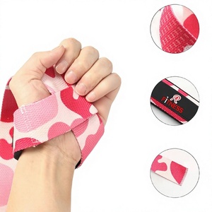 Últimas correas de levantamiento de pesas de algodón con estampado de cereza para mujer, con correa elástica y estampado de silicona para agarre, ideales para culturismo. - Product Image 1