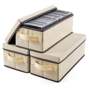 Caja de Almacenamiento para CD, Plegable, para Mesa de Salón, Organizador de Artículos Pequeños para Escritorio, con Cubierta de Tela No Tejida - Product Image 4