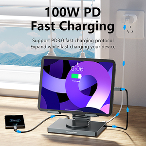 Blueendless USB 3.0 PD 100W Charger Hub Docking Station HDTV 4K RJ45 Stand Multiport 7 In 1 USB <strong>C</strong> SD TF <strong>Type</strong> <strong>C</strong> Dock Hub <strong>Adapter</strong> - Product Image 4