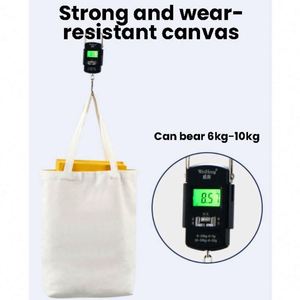 กระเป๋าผ้าใบธรรมดาทำมือใช้ซ้ำได้ถุงผ้าช็อปปิ้งผ้าฝ้าย - Product Image 4