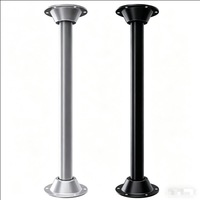 Pied de table monocolonne en métal noir pour camping-car, caravane, bateau, accessoire de mobilier de table à manger