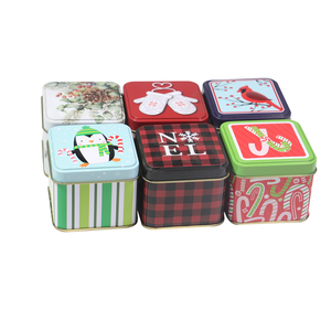 Mới Nhất Vuông Giáng Sinh <span class=keywords><strong>Cookie</strong></span> Quà Tặng Tins Lọ Xmas Kẹo Hộp Container Canister Rỗng Bánh Điều Trị Hộp Trang Trí Tinplate - Product Image 5