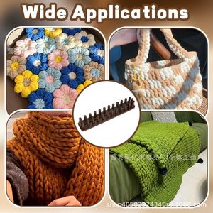 Wooden Knitting Tool Set For <b>Scarf</b> And <b>Blanket</b> Handmade Craft Supplies Natural Wood Brown 260629 - Product Image 4