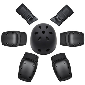 Elbow <b>Pads</b> Knee <b>Pads</b> <b>Hip</b> <b>Pads</b> Wrist Guards Helmet Set Black Unisex Shock Absorption Protection <b>For</b> Children And Adults - Product Image 1