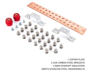 Kit de barra de puesta a tierra de cobre estañado clásico montado en la pared para electricidad <span class=keywords><strong>general</strong></span> - Product Image 3