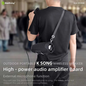 Altoparlante portatile <span class=keywords><strong>Karaoke</strong></span> NR3026M con cinturino, boombox <span class=keywords><strong>Bluetooth</strong></span>, doppio woofer, altoparlanti stereo 3D wireless, sound <span class=keywords><strong>box</strong></span> con gancio per esterni. - Product Image 3