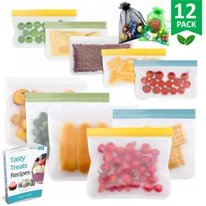 2024 cấp thực phẩm dày tái sử dụng Tủ đông Zip khóa PEVA nhựa Snack Zip khóa lưu trữ túi