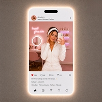 Miroir de salon LED créatif en forme de smartphone, miroir intelligent rétroéclairé pour studio de beauté, boutique, décoration, vente en gros