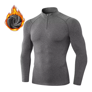 Haut de sport personnalisé à manches longues et col montant, respirant, séchage rapide, léger, pour entraînement, gym, fitness, anti-UV - Product Image 2
