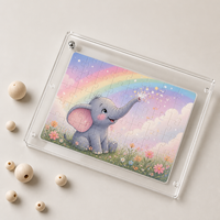 Puzzles en acrylique transparent personnalisés en gros, jouets éducatifs pour enfants, jeux de société animaux de dessin animé, cadres pour cadeaux d'anniversaire pour enfants