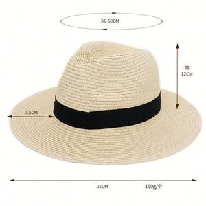 Sombreros de Paja Personalizados de Moda para Playa, Sombreros Panamá para Mujer, Sombrero de Copa, Protección Solar Transpirable para Exteriores, Venta al Por Mayor de Fábrica CXY - Product Image 2