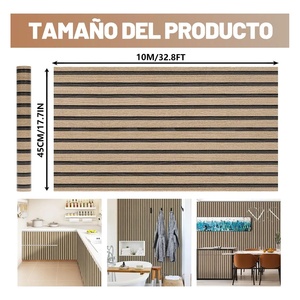 Papel Tapiz Autoadhesivo 3D con Diseño de Madera, Revestimiento Decorativo para Pared de 10m x 45cm, Fácil de Instalar - Product Image 4