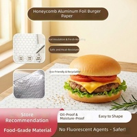 Papier d'emballage pour hamburger en aluminium alvéolé, résistant à l'huile et à l'humidité, facile à façonner, de qualité alimentaire, conserve la chaleur, garde les aliments frais et sûrs