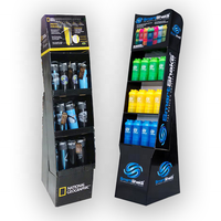 Support d'affichage en carton pliable haut de gamme personnalisé à faible MOQ, design 3D, promotionnel pour supermarché, boissons, vin, style moderne, facile