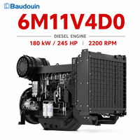 Motor Diésel Turboalimentado Original Baudouin 6M11V4D0 de 180 kW, 245 HP, 6 Cilindros, para Bomba de Agua Industrial, con Variador de Velocidad